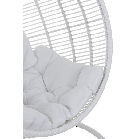 Fauteuil suspendu rond acier blanc