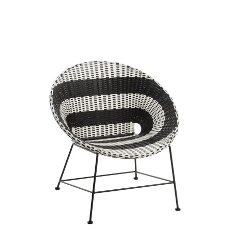 fauteuil rond moderne noir et blanc Olivia