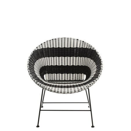 fauteuil rond moderne noir et blanc Olivia