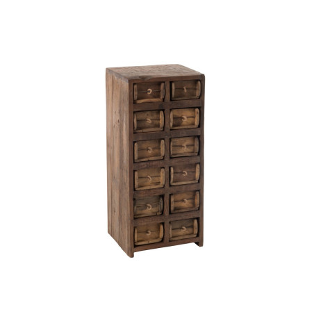 Chiffonnier exotique 12 tiroirs en bois recylé marron