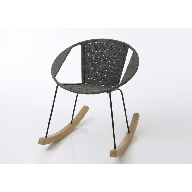 Rocking chair moderne textile baya gris foncé