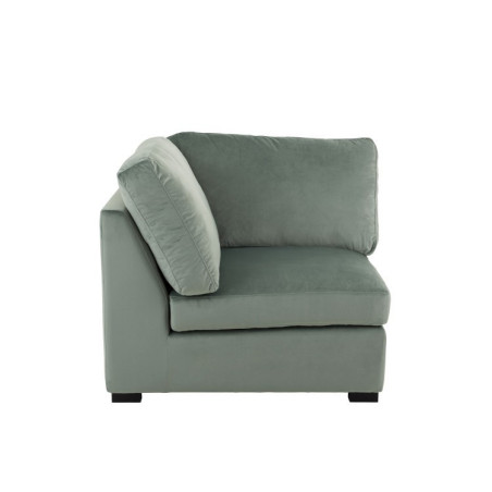 fauteuil d'angle en velours vert menthe