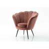 Fauteuil  Coquillage velours rose