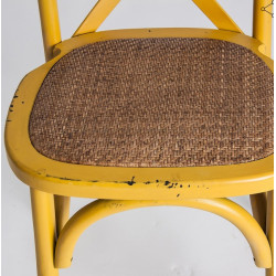 Chaise bistro jaune en bois ACHIM