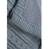 plaid en laine tricot mouton bleu 130 x 170 cm