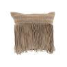 Coussin Franges en cuir beige J-Line