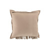 Coussin Franges en cuir beige J-Line