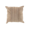 Coussin Franges en cuir beige J-Line