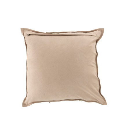 Coussin Franges en cuir beige J-Line