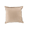 Coussin Franges en cuir beige J-Line