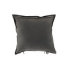 Coussin Franges en cuir gris J-Line