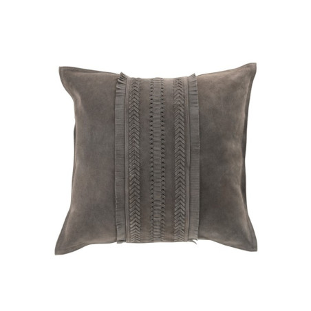 Coussin Décor en cuir gris J-Line