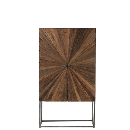 Armoire Shanil 2 portes bois brut et métal J-Line