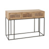 Console en bois de Manguier et rotin J-Line