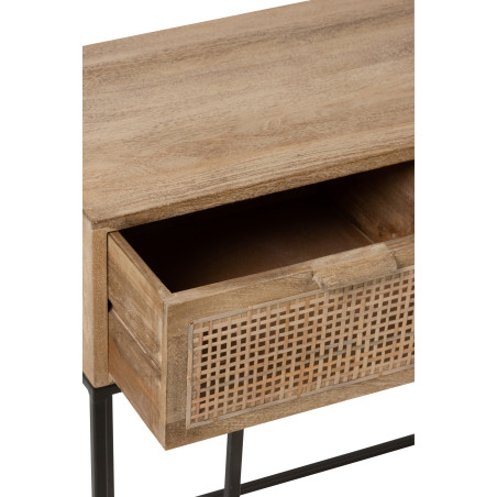 Console en bois de Manguier et rotin J-Line