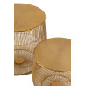 Set de 2 Tables gigognes Panier en métal doré J-Line