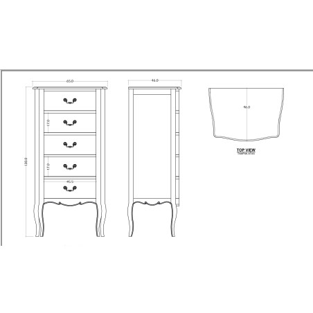 Chiffonnier 5 Tiroirs Apolline