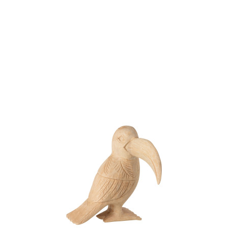 Statuette Toucan en bois naturel