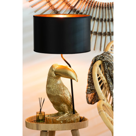 Lampe Toucan noir et or Jolipa