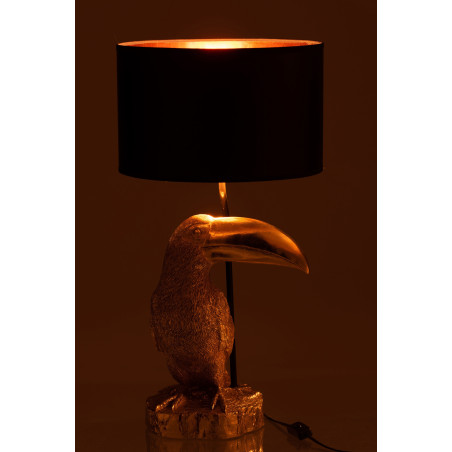 Lampe Toucan noir et or Jolipa