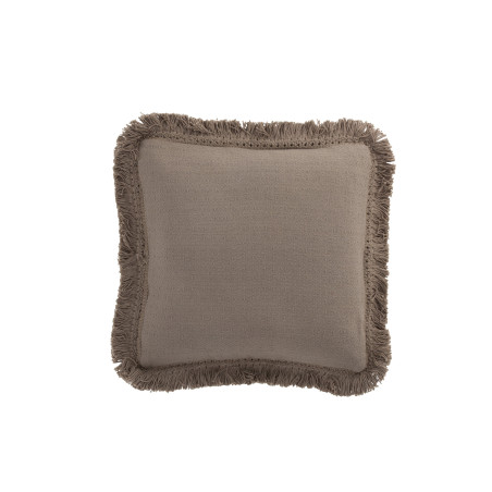 Coussin taupe à franges  J-line