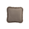 Coussin taupe à franges  J-line