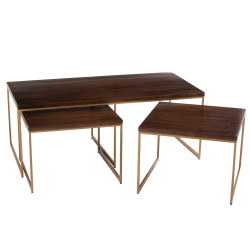 Set de 3 tables bois massif  Reyi