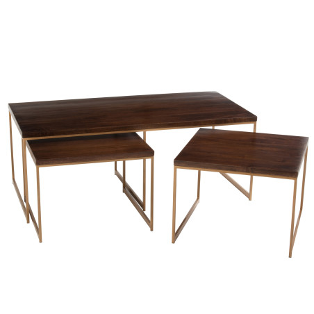 Set de 3 tables bois massif  Reyi