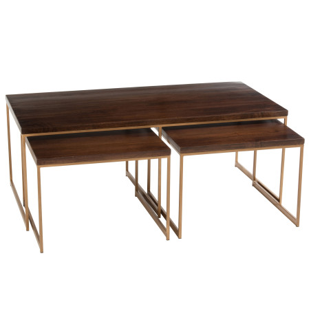 Set de 3 tables bois massif  Reyi