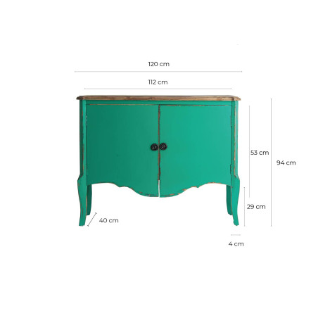 Commode Samari en bois d'orme