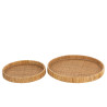 Ensemble de 2 plateaux rond rotin naturel