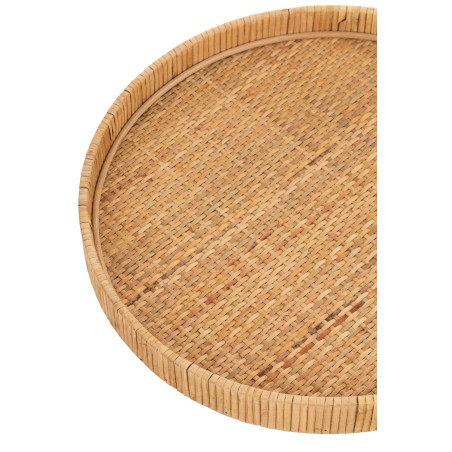 Ensemble de 2 plateaux rond rotin naturel