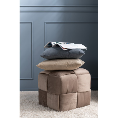 Pouf Design marron Bois/Textile