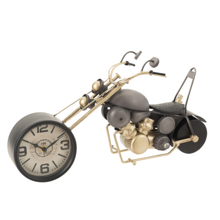 Horloge Moto métal antique Gris/Or