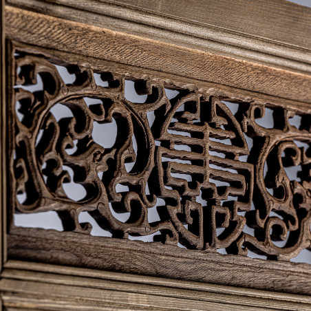 porte sculptée décorative en bois massif naturel Vical Home