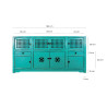 buffet Jinan style colonial en bois turquoise patiné et vieilli