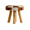 Tabouret Dallas style nordique en peau de chèvre