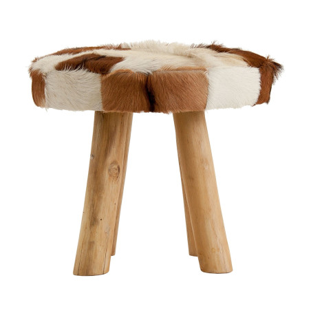 Tabouret Dallas style nordique en peau de chèvre