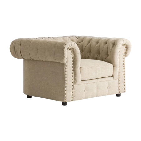 Fauteuil Chesterfield beige Messel by Vical Home