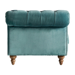 Canapé Chesterfield en velours turquoise