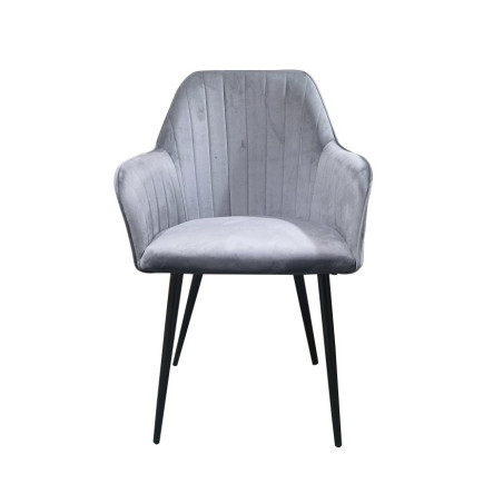 Fauteuil Lara velours gris