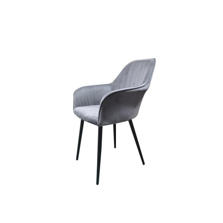 Fauteuil Lara velours gris