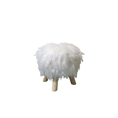 Pouf cabra fourrure blanche