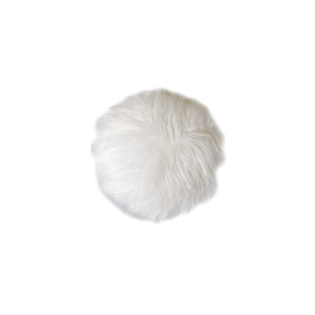 Pouf cabra fourrure blanche