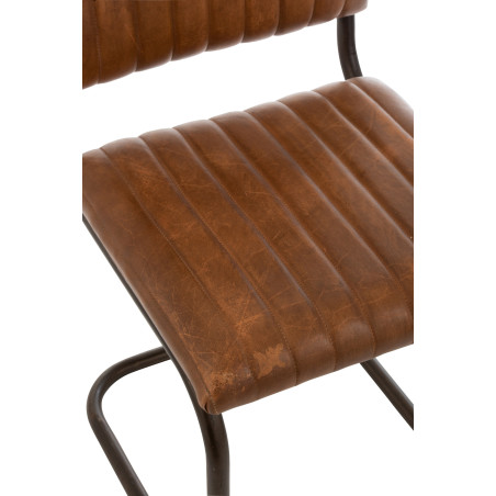 Chaise Luge en cuir cognac