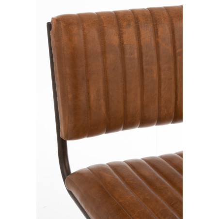 Chaise Luge en cuir cognac