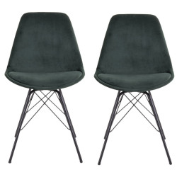 Ensemble de 2 chaises en velours vert Oslo