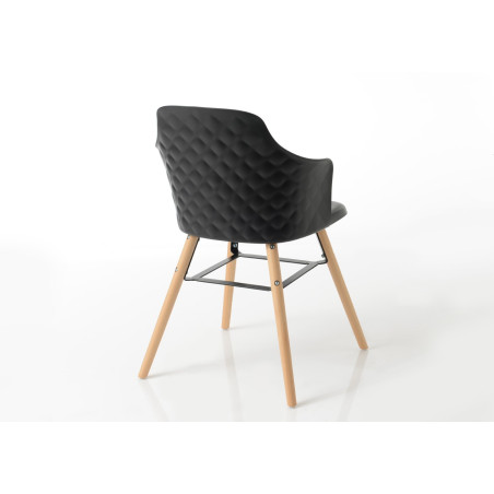 Lot de 2 chaises noires scandinave Oulu