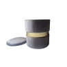 Pouf-coffre velours gris