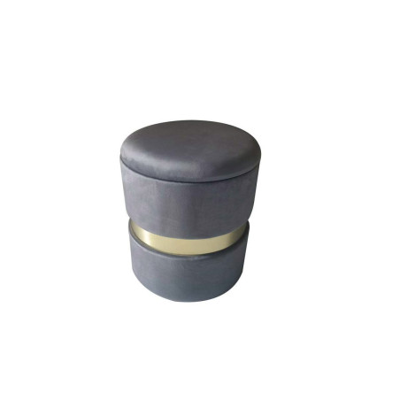 Pouf-coffre velours gris